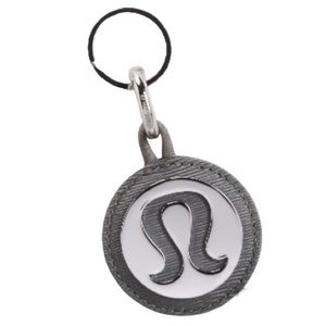 Lululemon Logo Bag Charm & Keychain in Sage Gray